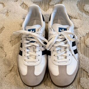 Adidas Sambas White and Tan Sneakers (kids)